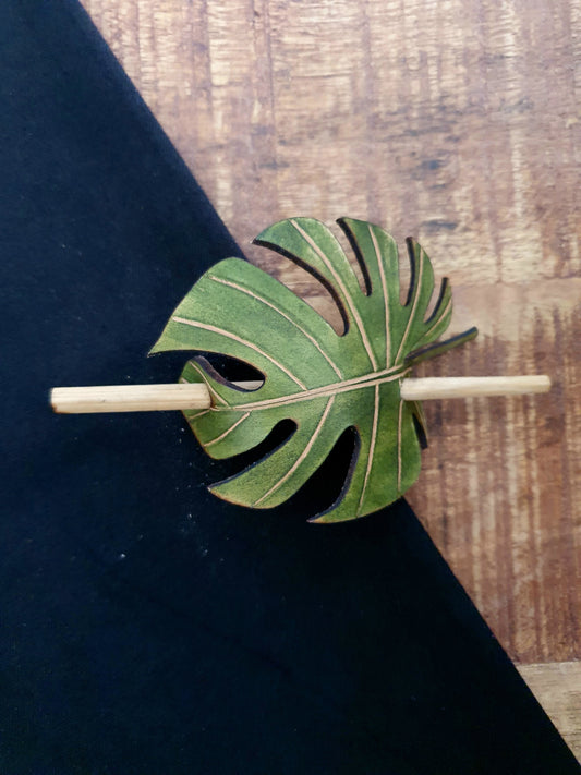 Barrette à cheveux Monstera